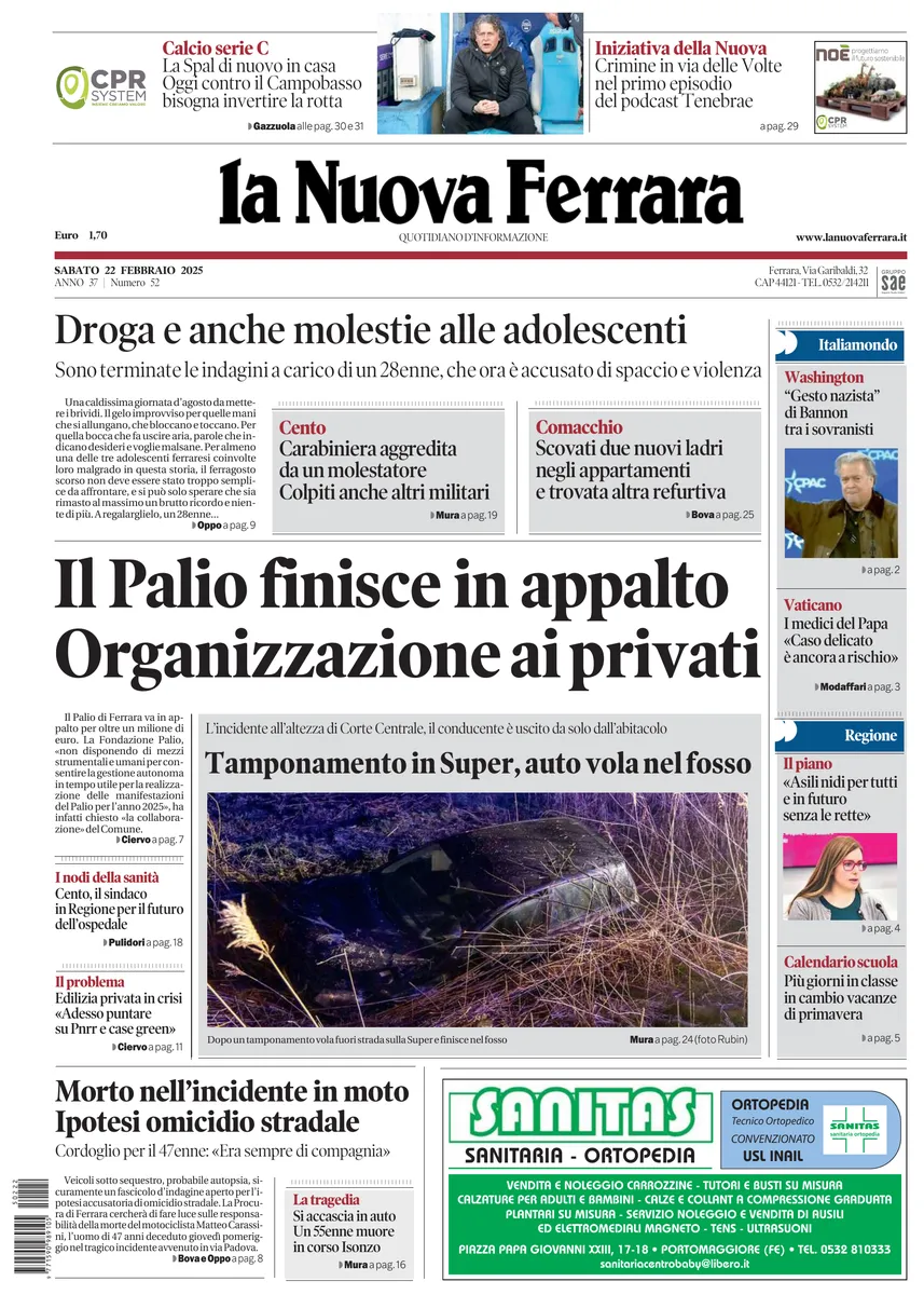 Prima-pagina-nuova ferrara-oggi-edizione-del-2025-02-22